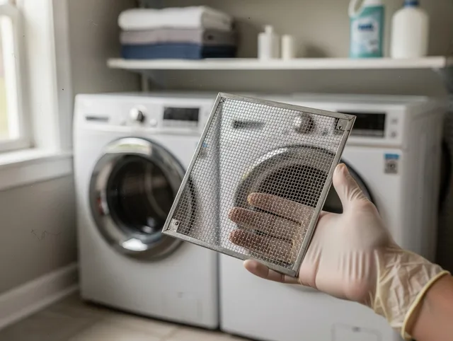 Glendora Dryer Vent Cleaning specialist performing detailed lint trap cleaning service in Glendora