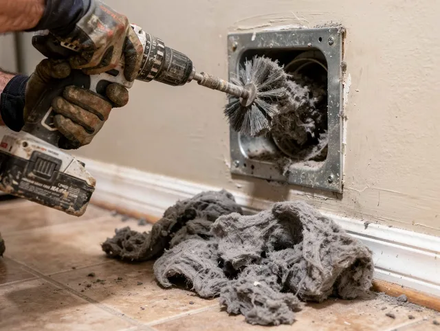 Certified Glendora Dryer Vent Cleaning technician performing dryer vent cleaning in Glendora