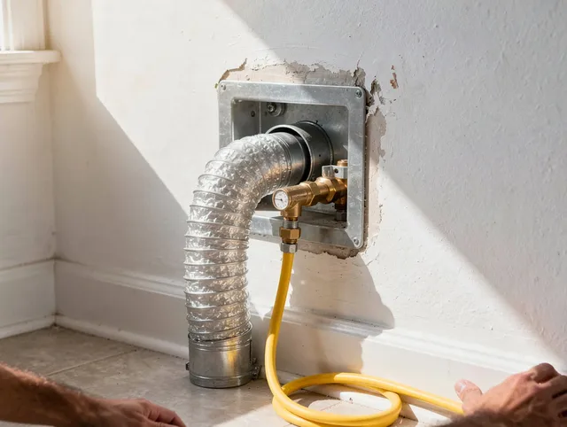 Glendora Dryer Vent Cleaning certified technician performing specialized gas dryer vent cleaning in Glendora